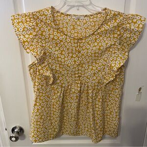 Pleione Yellow Floral Women's Top‎
